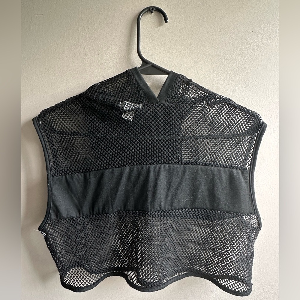 Forever 21 black mesh construction worker sleeveless hoodie